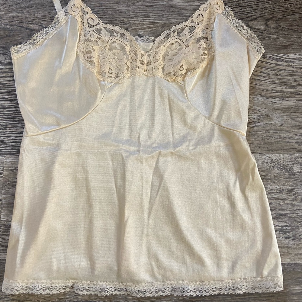 Cream silk slip cami